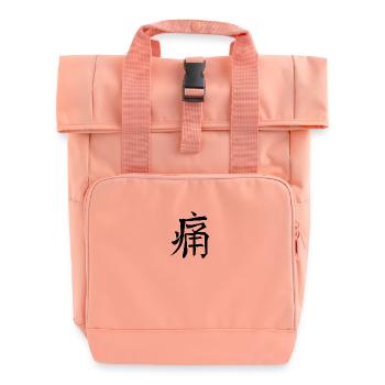 Schmerz Chinesische Schrift Zeichen Symbol - Rolltop Rucksack mit zwei Griffen - Chintzrosa - Vorne
