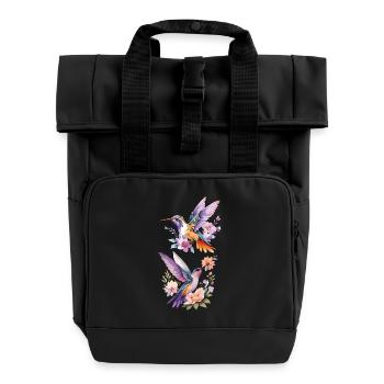 Kolibri - Zart, schnell, faszinierend - Rolltop Rucksack mit zwei Griffen - Schwarz - Vorne