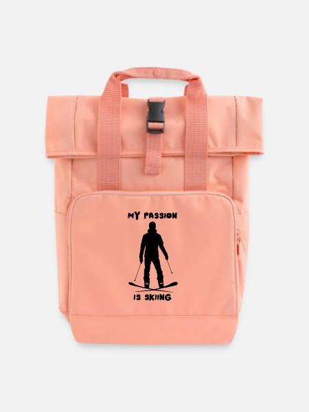 My passion is Skiing - Rolltop Rucksack mit zwei Griffen - Chintzrosa