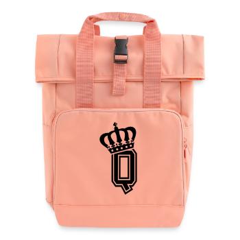 Letter Q - Roll Top Backpack with Two Handles - chintz rose - Front