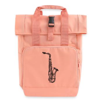 Saxophon - Rolltop Rucksack mit zwei Griffen - Chintzrosa - Vorne