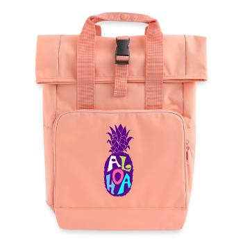 Aloha pineapple for the holidays - Roll Top Backpack with Two Handles - chintz rose - Front