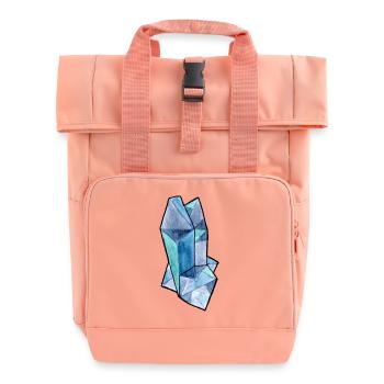 Hellblauer Kristall - Rolltop Rucksack mit zwei Griffen - Chintzrosa - Vorne