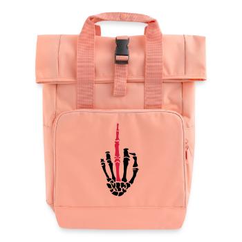 middle finger skulls - Rolltop Rucksack mit zwei Griffen - Chintzrosa - Vorne