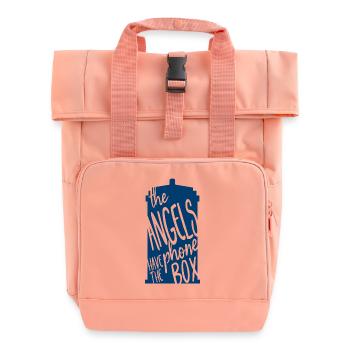 the angels have the phone box - Roll Top Backpack with Two Handles - chintz rose - Front