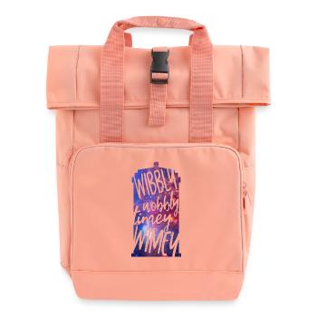 Wibbly Wobbly Timey WImey - Roll Top Backpack with Two Handles - chintz rose - Front