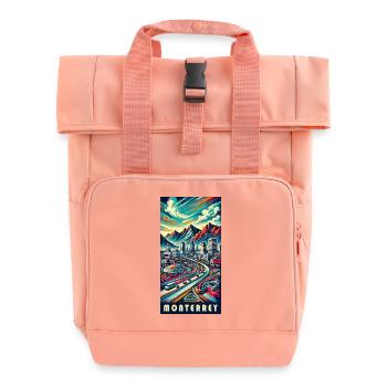Monterrey Mexico City Travel Design - Roll Top Backpack with Two Handles - chintz rose - Front