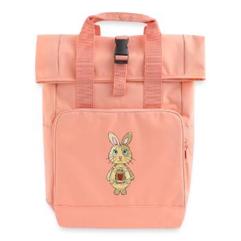 Rope Bunny - Roll Top Backpack with Two Handles - chintz rose - Front