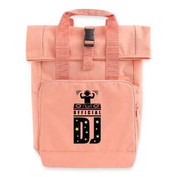 DJ Turntables Disc Jockey Party - Rolltop Rucksack mit zwei Griffen - Chintzrosa - Vorne