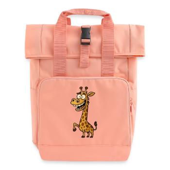 Conception de bande dessinée drôle de girafe - Sac à dos Roll Top à deux anses - rose liberty - Devant