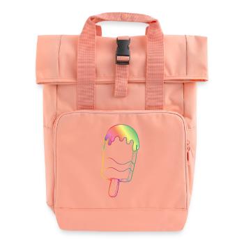 Contour de glace arc-en-ciel style néon - Sac à dos Roll Top à deux anses - rose liberty - Devant