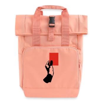 Rote Karte! - Roll Top Backpack with Two Handles - chintz rose - Front
