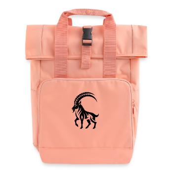 Sternzeichen Tattoo Stolzer Steinbock - Rolltop Rucksack mit zwei Griffen - Chintzrosa - Vorne