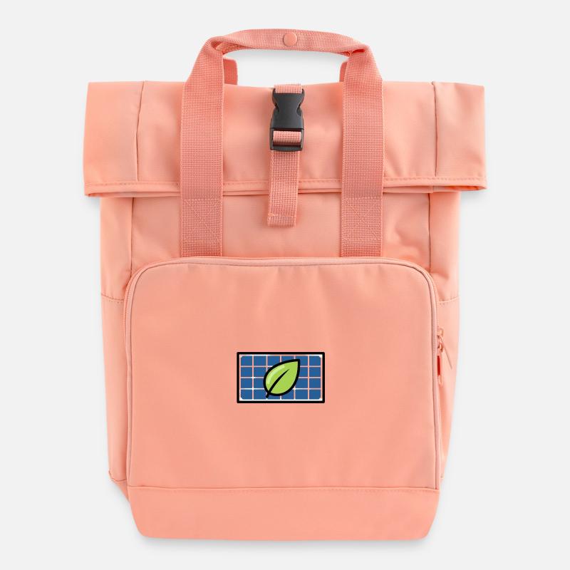 Solar Energy | Sustainable Future Symbol - Roll Top Backpack with Two Handles - chintz rose