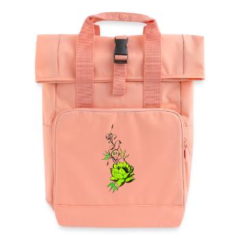 Bright Succulent Vines - Roll Top Backpack with Two Handles - chintz rose - Front