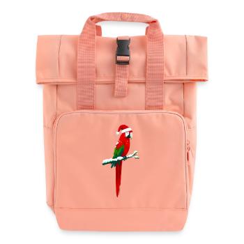 Weihnachtlicher Ara - Rolltop Rucksack mit zwei Griffen - Chintzrosa - Vorne