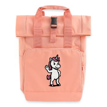 Ondulation Licorne Vintage Bande dessinée - Sac à dos Roll Top à deux anses - rose liberty - Devant
