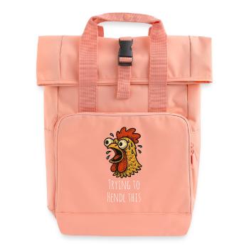 Trying to Hendl this saying - Roll Top Backpack with Two Handles - chintz rose - Front