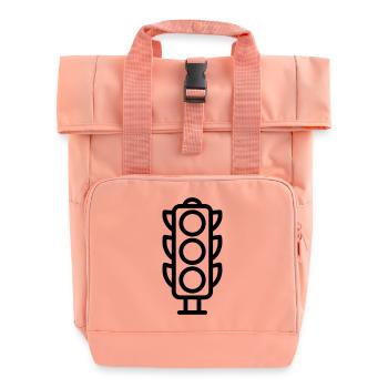 Fire - Roll Top Backpack with Two Handles - chintz rose - Front