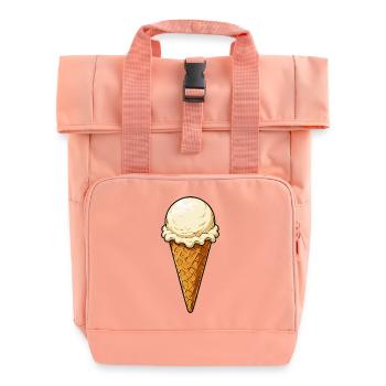 Vanille Eis Kugel - Rolltop Rucksack mit zwei Griffen - Chintzrosa - Vorne