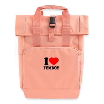 I love femboy - Rolltop Rucksack mit zwei Griffen - Chintzrosa - Vorne