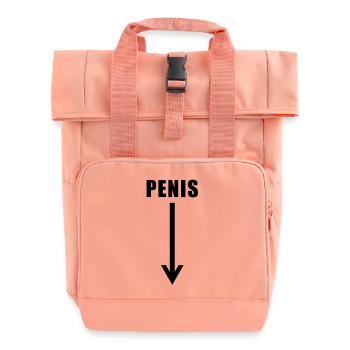 penis down there - Roll Top Backpack with Two Handles - chintz rose - Front