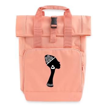 Femme afro-américaine noire - Sac à dos Roll Top à deux anses - rose liberty - Devant