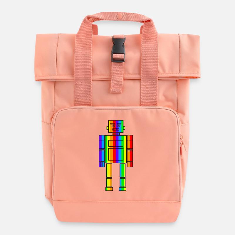 Robot arc-en-ciel - Sac à dos Roll Top à deux anses - rose liberty