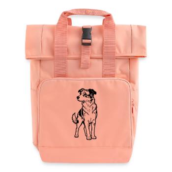 Australischer Schäferhund - Rolltop Rucksack mit zwei Griffen - Chintzrosa - Vorne