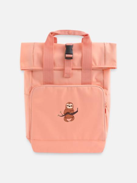 Faultier - Rolltop Rucksack mit zwei Griffen - Chintzrosa