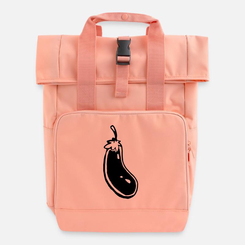 Aubergine Design klassisch - Rolltop Rucksack mit zwei Griffen - Chintzrosa