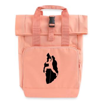 spalte wand bergsteiger klettern berge hoch sport - Rolltop Rucksack mit zwei Griffen - Chintzrosa - Vorne