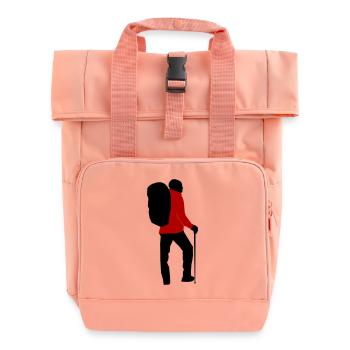Wanderer personalisierbar - Rolltop Rucksack mit zwei Griffen - Chintzrosa - Vorne