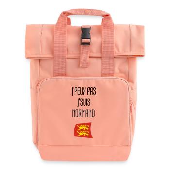 I can't I'm Norman - Normandy - Roll Top Backpack with Two Handles - chintz rose - Front