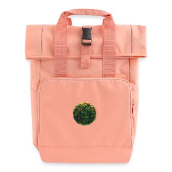 Tropischer Pflanzenball - Rolltop Rucksack mit zwei Griffen - Chintzrosa - Vorne