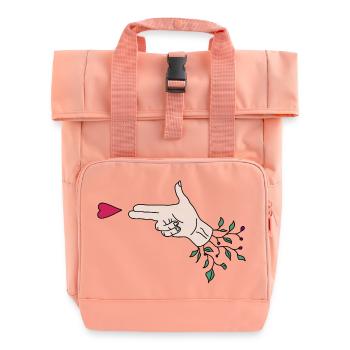 Dear shot - Roll Top Backpack with Two Handles - chintz rose - Front