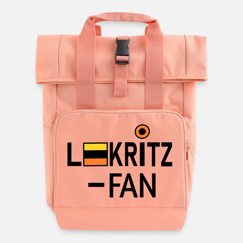 Liquorice Fan - Roll Top Backpack with Two Handles - chintz rose