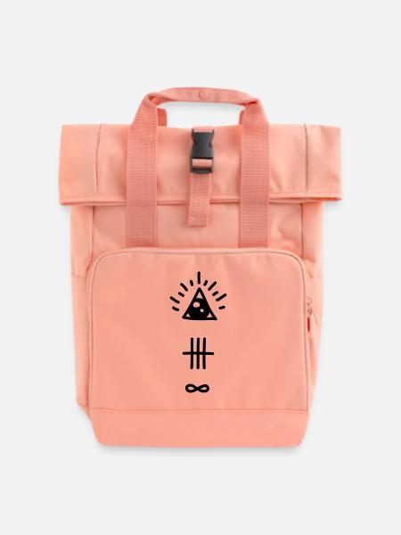 Hipster - Rolltop Rucksack mit zwei Griffen - Chintzrosa