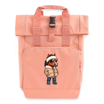 Cheval Bande dessinée cool - Sac à dos Roll Top à deux anses - rose liberty - Devant