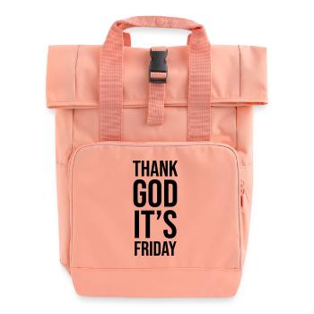 Dieu merci, c’est vendredi - Sac à dos Roll Top à deux anses - rose liberty - Devant