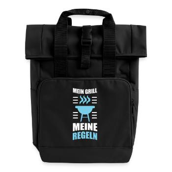 My Grill My Rules - Roll Top Backpack with Two Handles - black - Front