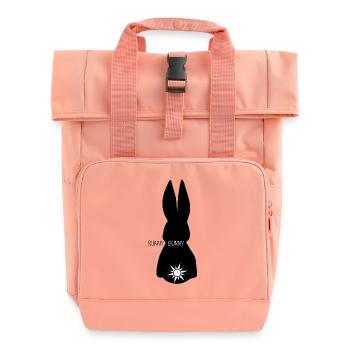 Sunny Bunny Bunny with Sun - Roll Top Backpack with Two Handles - chintz rose - Front
