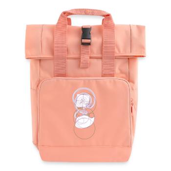 Blüte im Gleichgewicht – die Goldene Schnittblume - Rolltop Rucksack mit zwei Griffen - Chintzrosa - Vorne