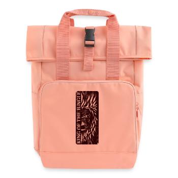 King of the Jungle – Kraftvoller strukturierter Gorilla - Rolltop Rucksack mit zwei Griffen - Chintzrosa - Vorne