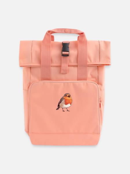 Robin Rotkehlchen - Rolltop Rucksack mit zwei Griffen - Chintzrosa