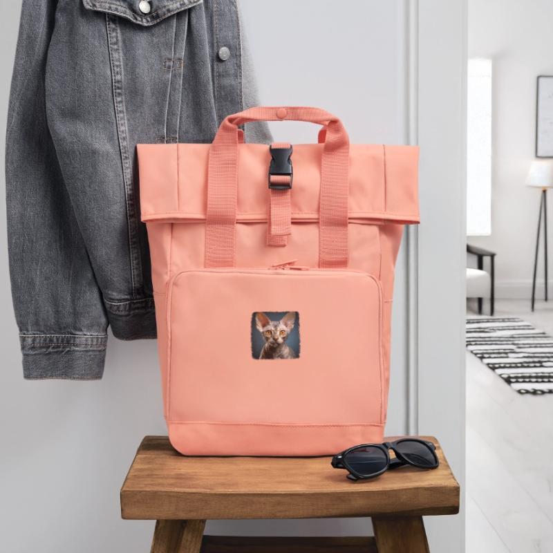 Devon Rex Kätzchen Devon Rex Katze Rolltop Rucksack mit zwei Griffen