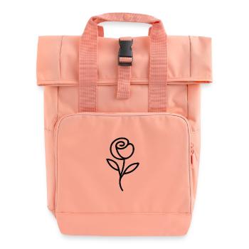 Schlichte Rose - Geschenkidee Muttertag - Rolltop Rucksack mit zwei Griffen - Chintzrosa - Vorne