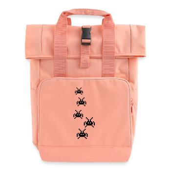 retro_computer_game_1__f1 - Roll Top Backpack with Two Handles - chintz rose - Front