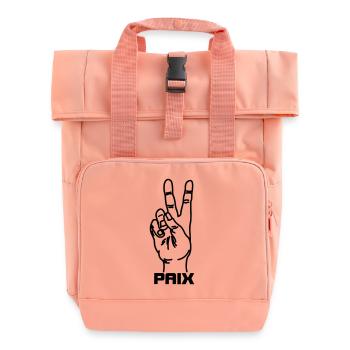 Handgeste französisch PAIX - Rolltop Rucksack mit zwei Griffen - Chintzrosa - Vorne