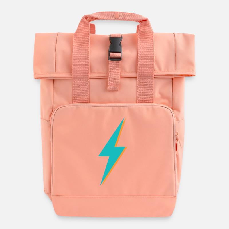 Eclair bleu et orange - Sac à dos Roll Top à deux anses - rose liberty